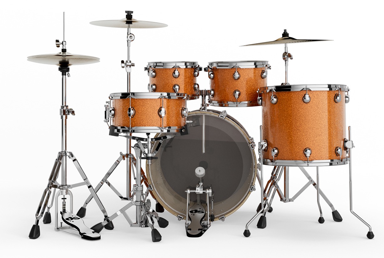 Set tobe acustice x DS Drum Groove Master Studio Orange Galaxy Wrap - imagine 2